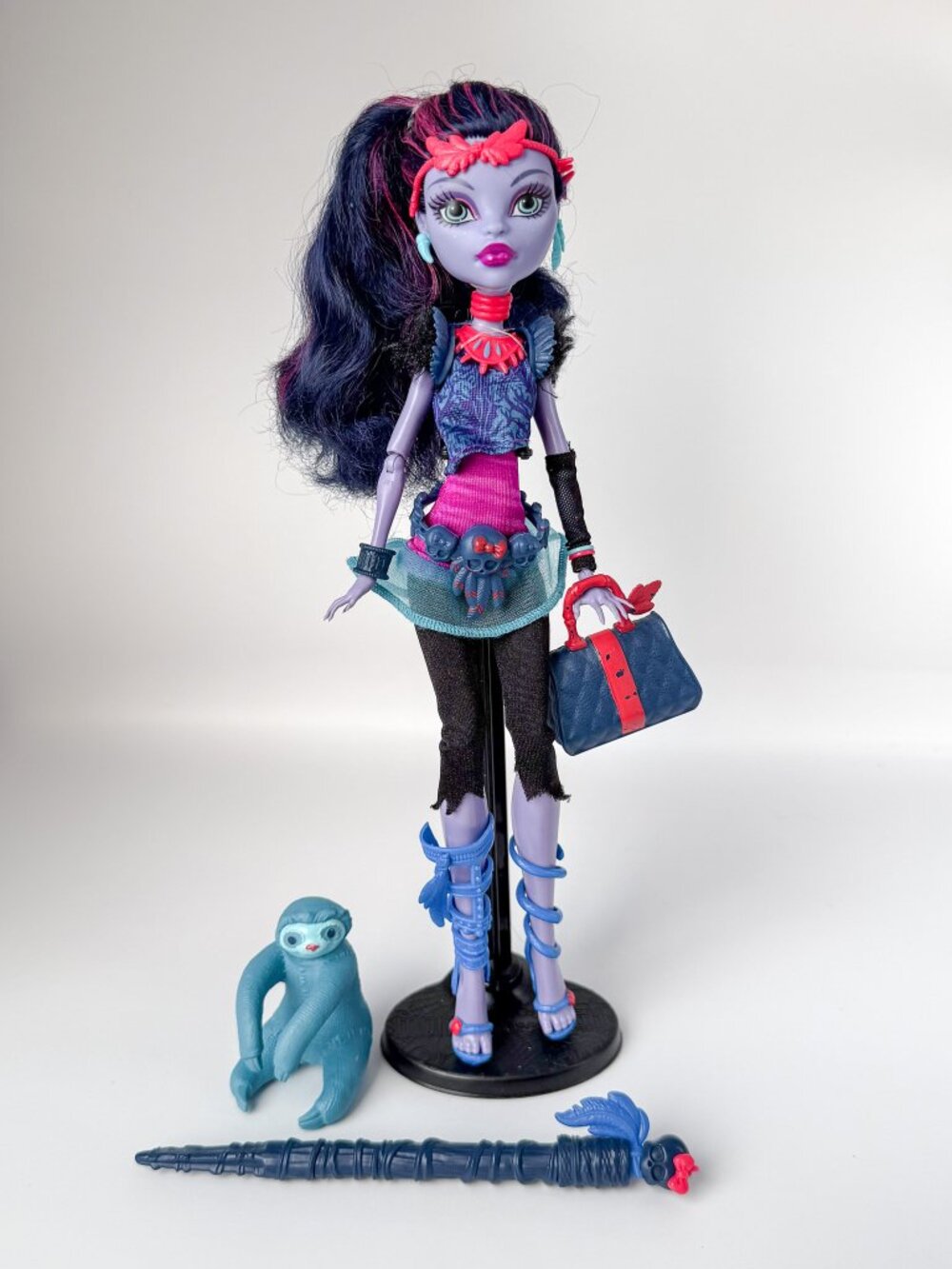 Monster High Jane Boolittle Doll Complete Sloth Pen Purse Daughter Boolittle